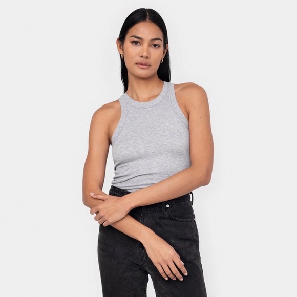 Easy Standard Ribbed Racer Gray Tank XL - Picture 1 of 5